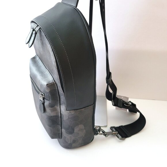 Coach CW312 West Pack Signature Camo Sling Bag Grey Multi - Picture 3 of 7